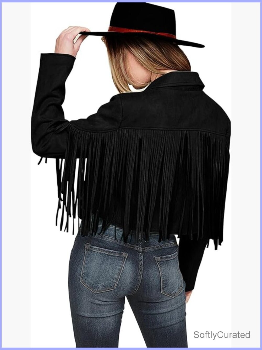 Fringe Faux Suede Leather Motorcycle Cropped Jacket Coat - Picture 1 of 7